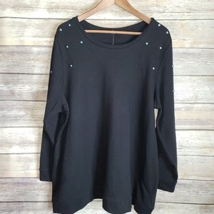 NEW Lane Bryant oil slick shoulder embellished top